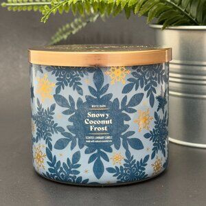 BBW Snowy Coconut Frost White Barn Bath & Body Works 3 Wick Candle